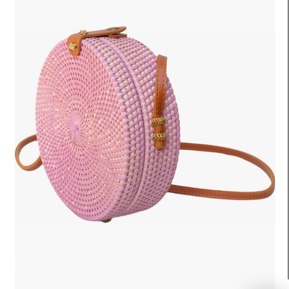 Nordstrom Raffia/Rattan Rose Crossbody Bag